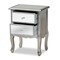 Baxton Studio Leonie Silver Finished Wood and Mirrored Glass 2-Drawer Nightstand 162-10266 - alternate 6